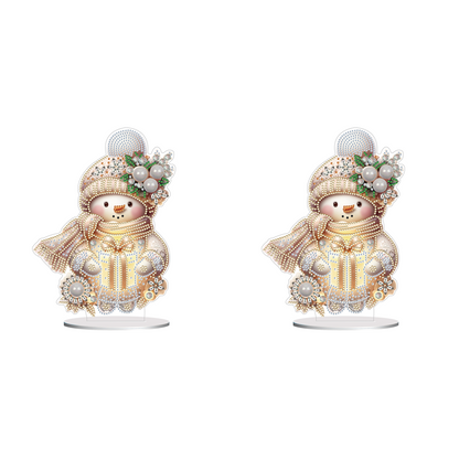 Winter Snowman Special Shape+Round Diamonds Painting Desktop Decorations (#3)