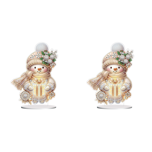 Winter Snowman Special Shape+Round Diamonds Painting Desktop Decorations (#3)