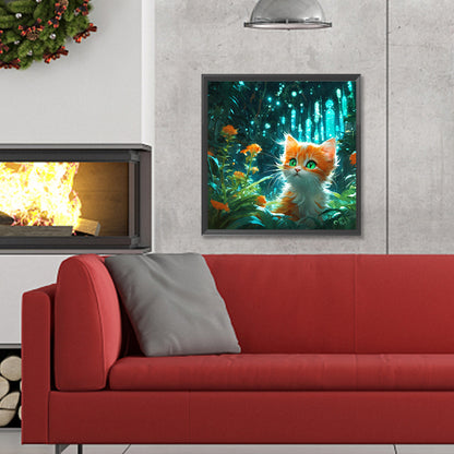 Forest Kitten - Full Round Drill Diamond Painting 30*30CM