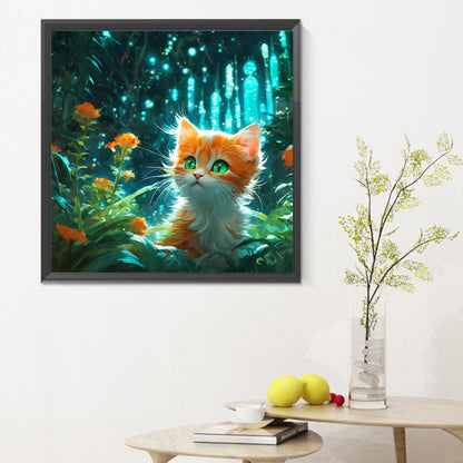 Forest Kitten - Full Round Drill Diamond Painting 30*30CM