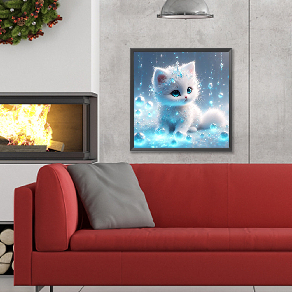 Crystal Kitten - Full Round Drill Diamond Painting 30*30CM