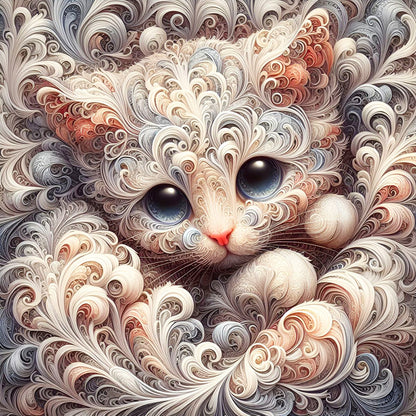 Cotton Kitten - Full Round Drill Diamond Painting 30*30CM