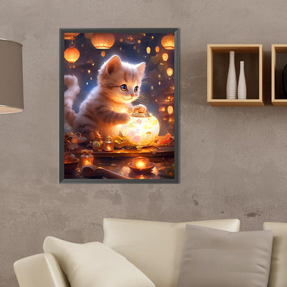 Cat - Full Round Drill Diamond Painting 30*40CM