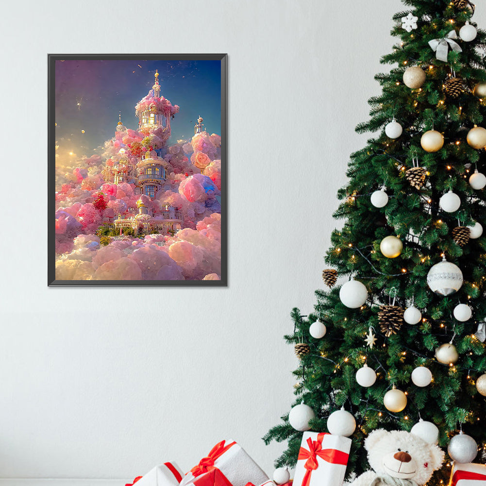 Pink Cloud Manor - Full Round Drill Diamond Painting 30*40CM