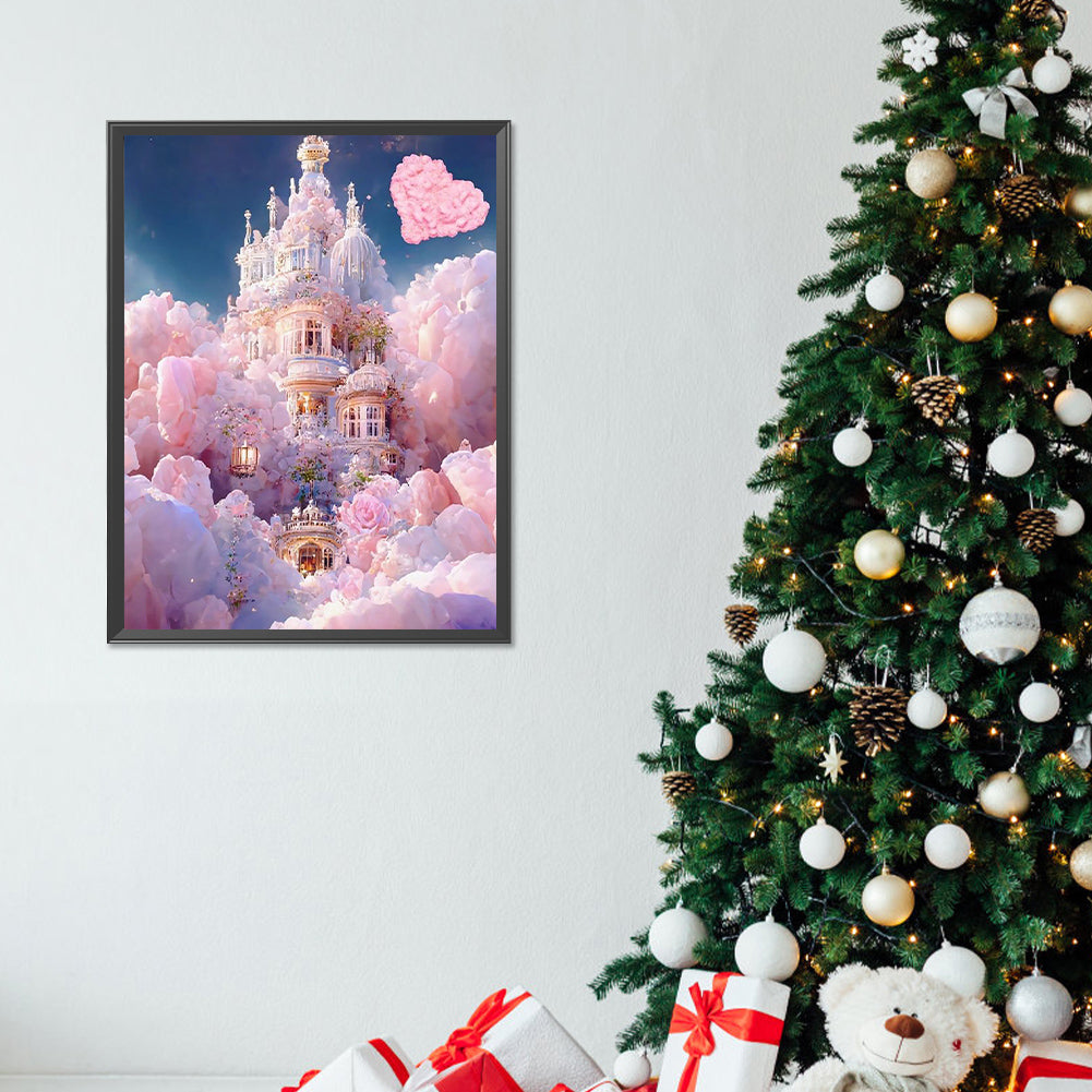Pink Cloud Manor - Full Round Drill Diamond Painting 30*40CM