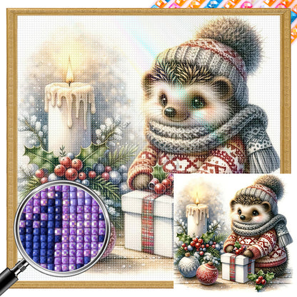 Christmas Gift Hedgehog - Full Square AB Drill Diamond Painting 30*30CM