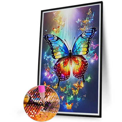 Colorful Flying Butterflies - Full Round Drill Diamond Painting 40*60CM