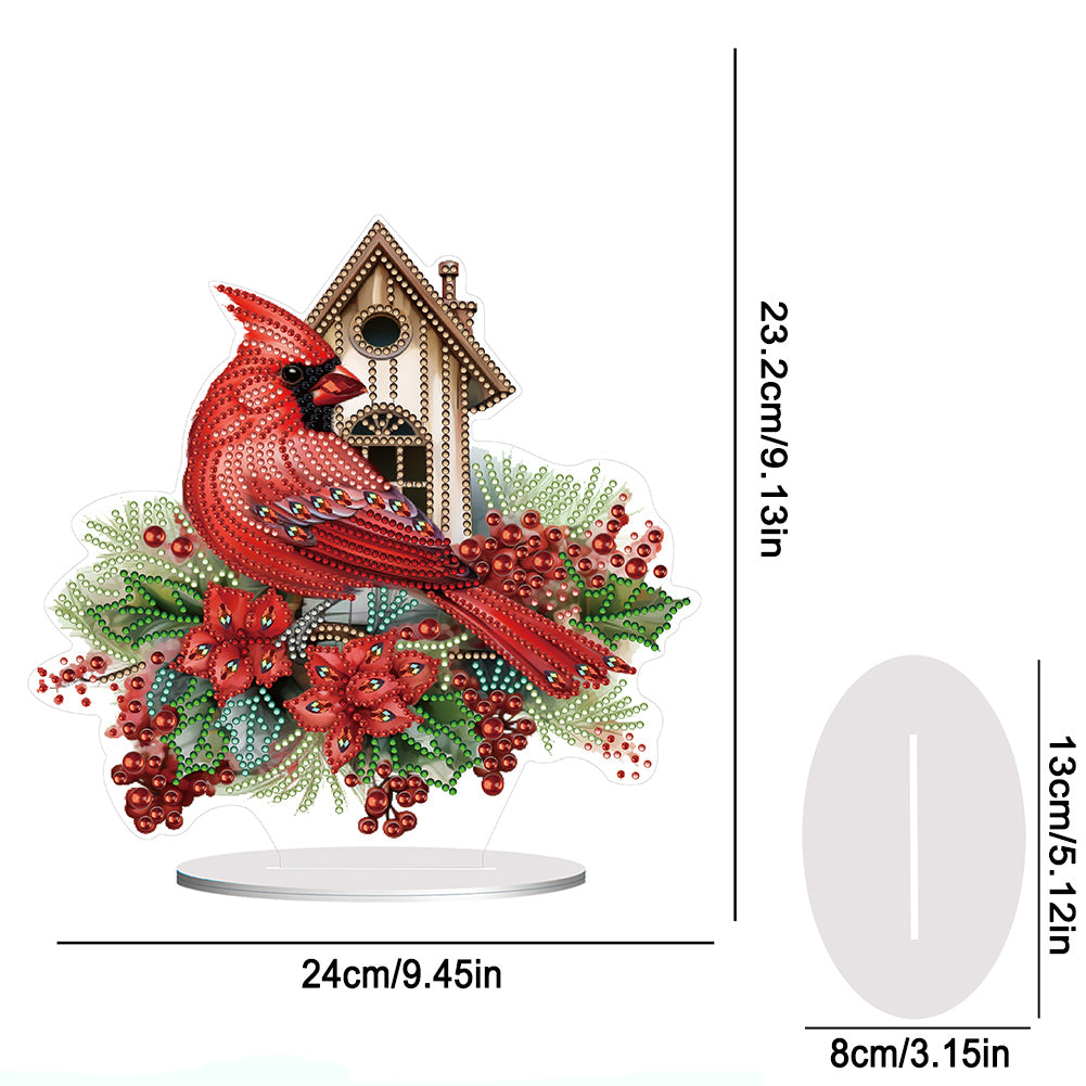 Acrylic Cardinal Diamonds Painting Desktop Decorations for Adults Beginner