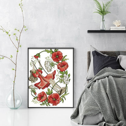 January Flower Fairy - 14CT Stamped Cross Stitch 33*41CM