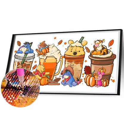 Winnie The Pooh Drinks - Full Round Drill Diamond Painting 70*40CM