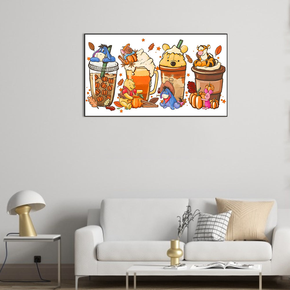 Winnie The Pooh Drinks - Full Round Drill Diamond Painting 70*40CM