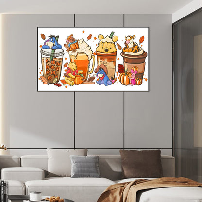 Winnie The Pooh Drinks - Full Round Drill Diamond Painting 70*40CM
