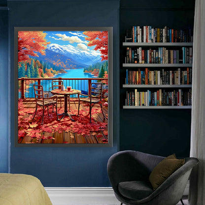 Autumn Windowsill - 16CT Stamped Cross Stitch 50*60CM