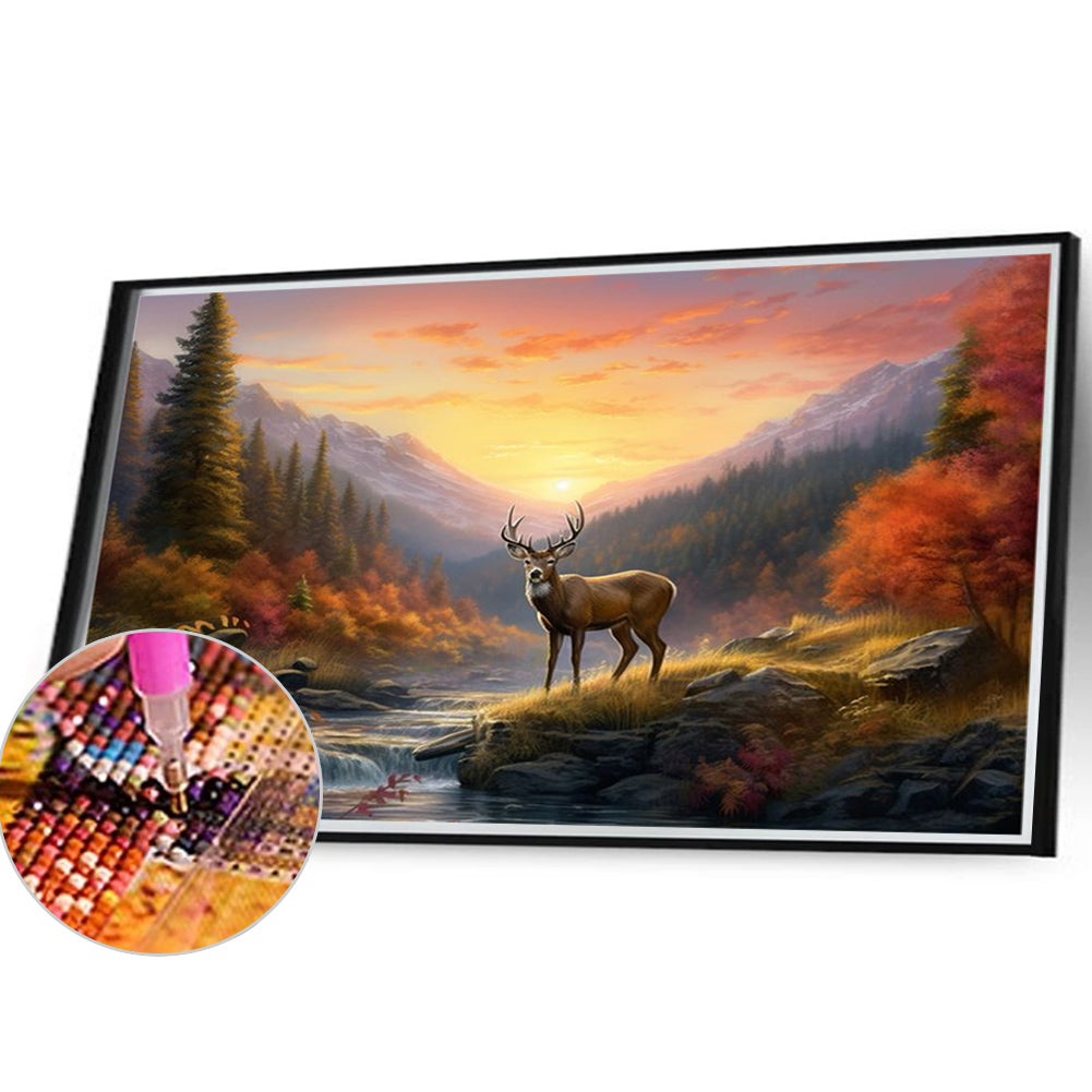 Reindeer In The Woods - Full Round Drill Diamond Painting 40*30CM