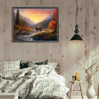 Reindeer In The Woods - Full Round Drill Diamond Painting 40*30CM