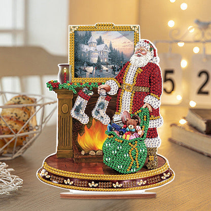 Wooden Santa Diamond Painting Tabletop Ornaments Kit for Table Office Decor (#4)