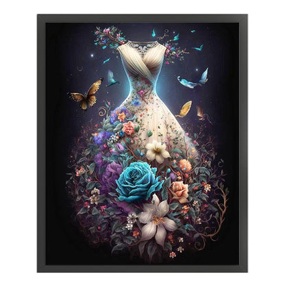 Floral Dress - 11CT Stamped Cross Stitch 40*50CM(Joy Sunday)