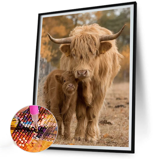 Scottish Highland Cattle - Full Round Drill Diamond Painting 30*40CM