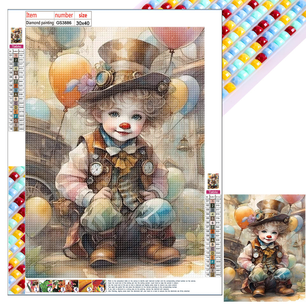 Clown - Full Square Drill Diamond Painting 30*40CM