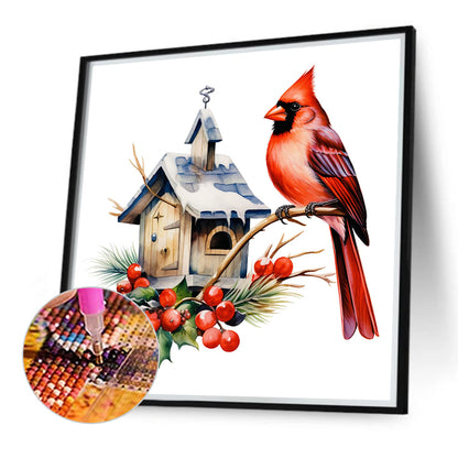 Cardinal On The Branch - Full Round Drill Diamond Painting 40*40CM