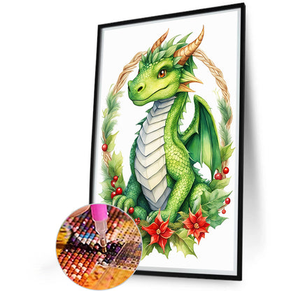 Dinosaurs On Holiday Wreath - Full Round Drill Diamond Painting 40*60CM