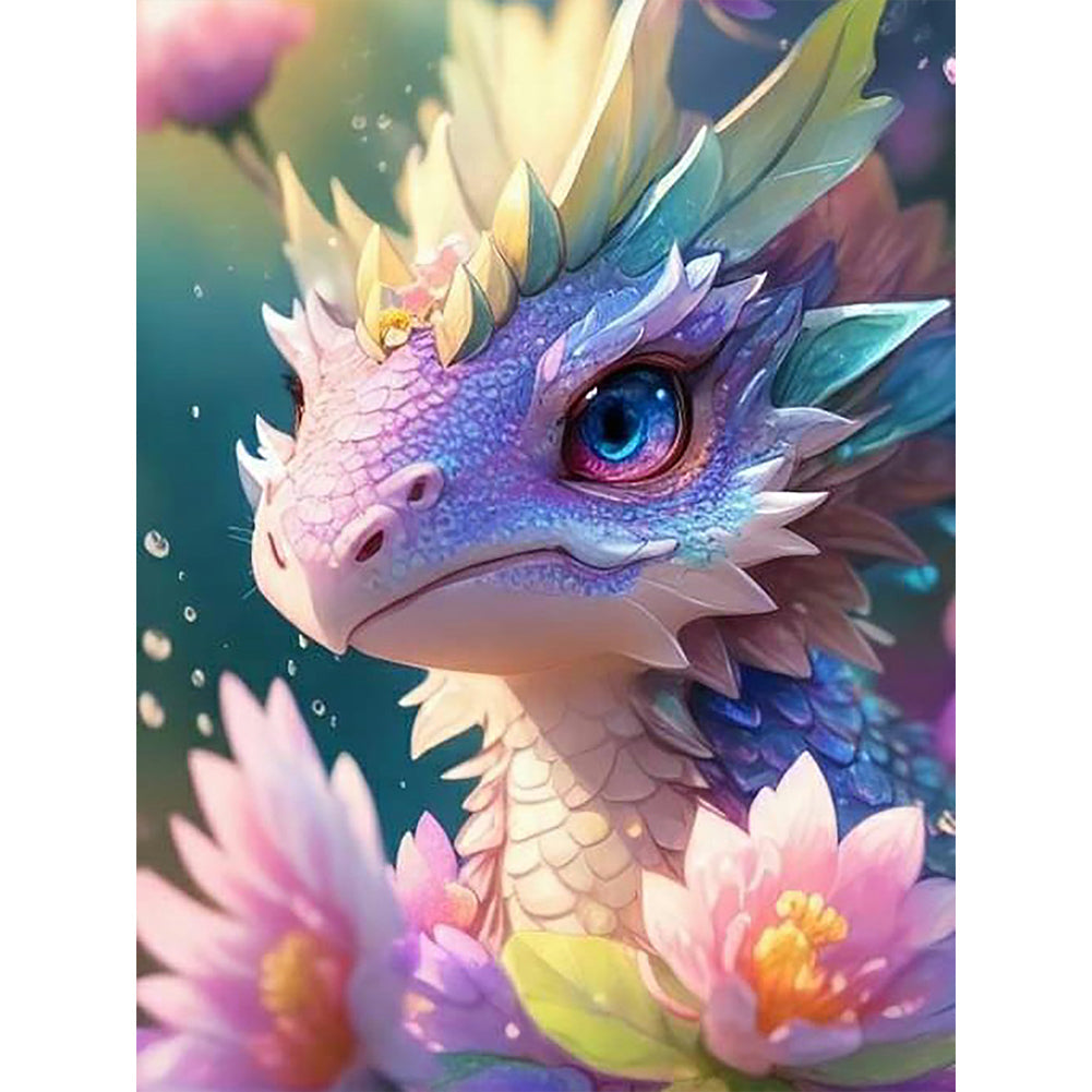 Flowers And Dragons - Full Round Drill Diamond Painting 30*40CM