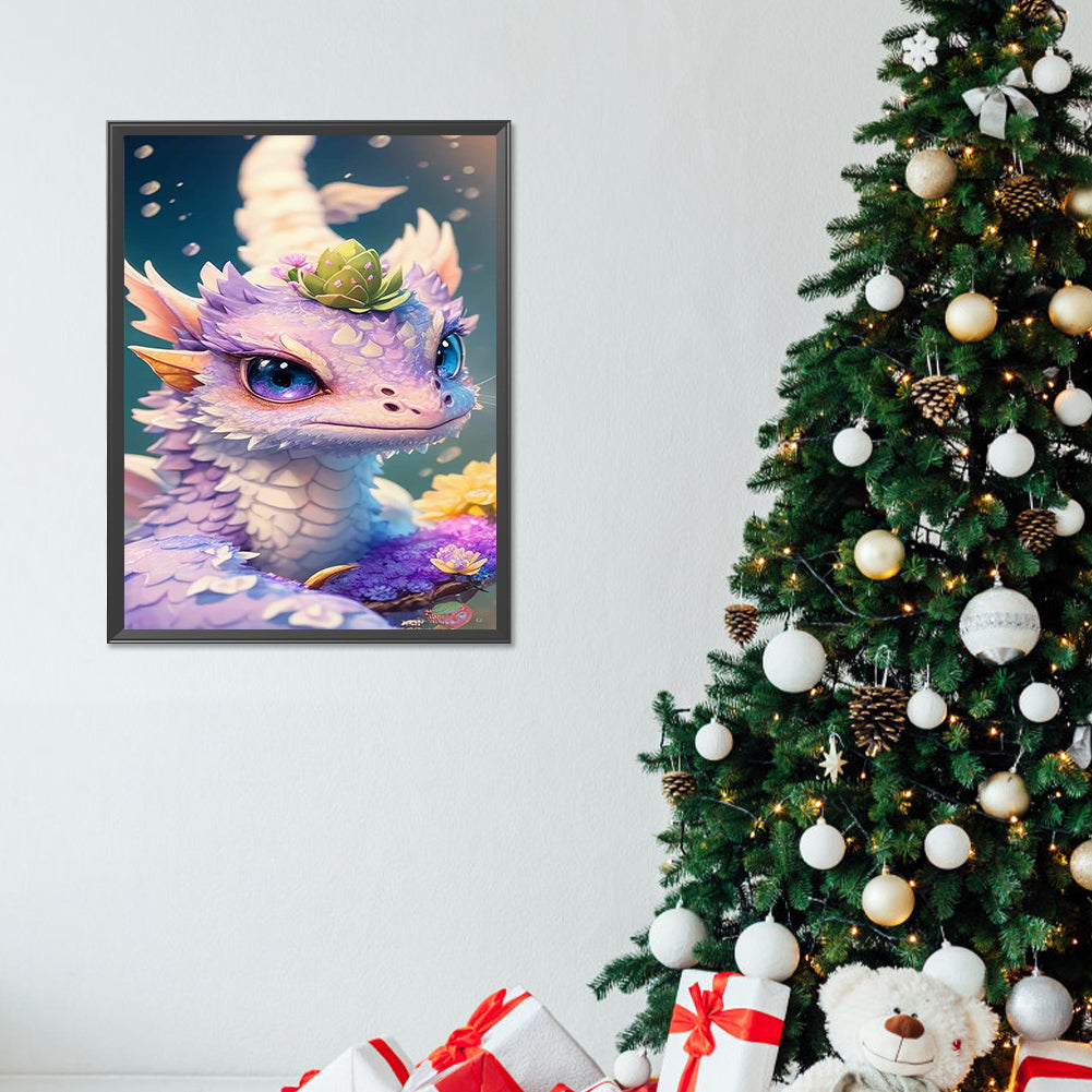 Flowers And Dragons - Full Round Drill Diamond Painting 30*40CM