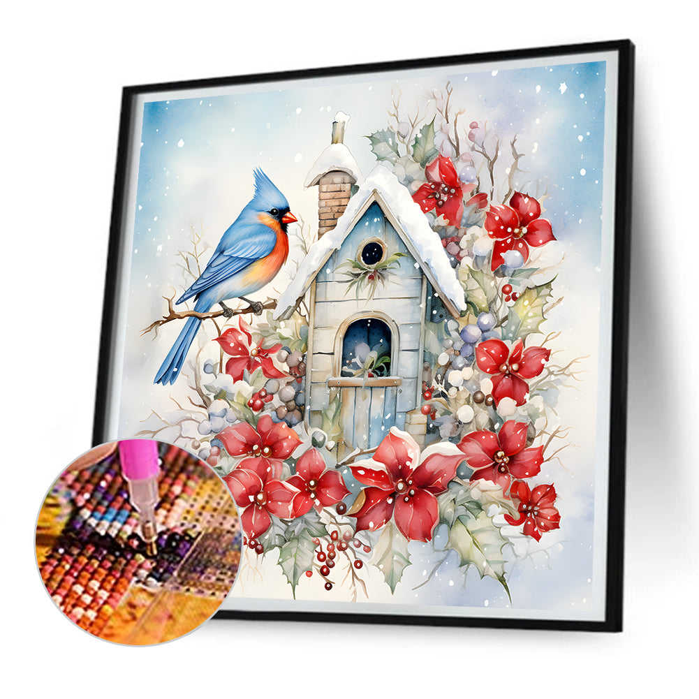 Winter Snow Bird - Full Round Drill Diamond Painting 30*30CM