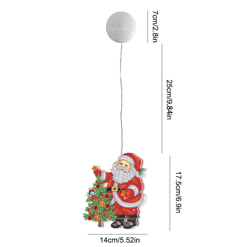Special Shape Diamond Art Hanging Lamp Diamond Art Handmade Craft (Santa)