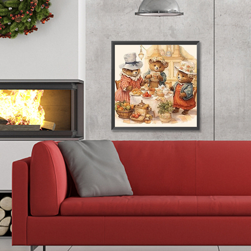 Warm Animal Family - Full Round Drill Diamond Painting 30*30CM