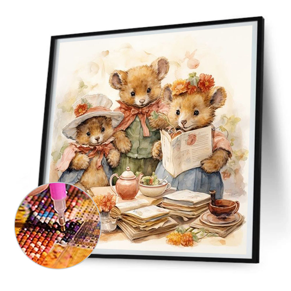 Warm Animal Family - Full Round Drill Diamond Painting 30*30CM