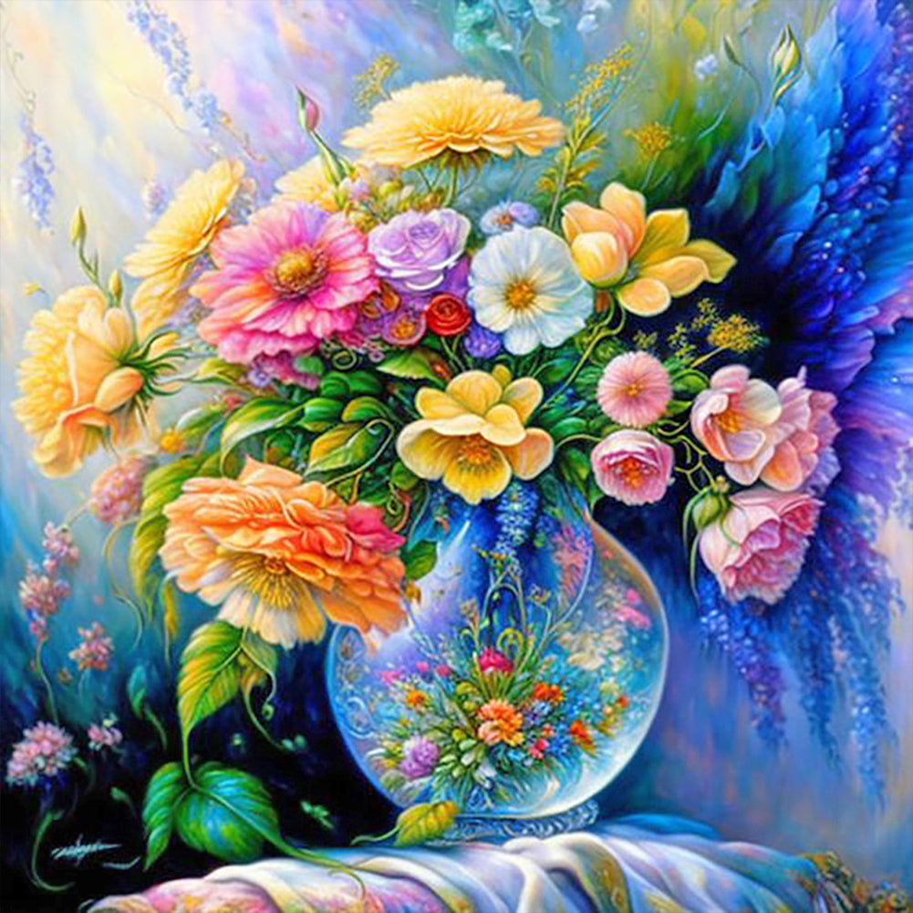 Beautiful Flowers - Full Round Drill Diamond Painting 30*30CM