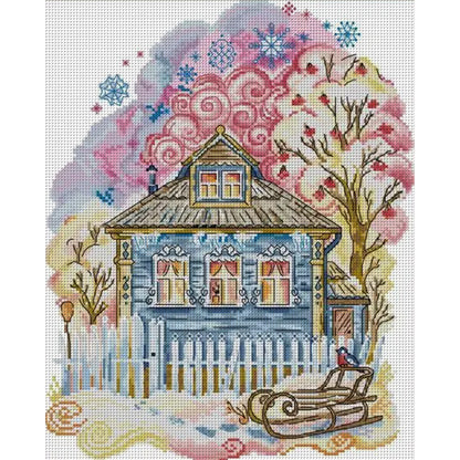 Childhood Winter - 14CT Stamped Cross Stitch 30*37CM(Joy Sunday)