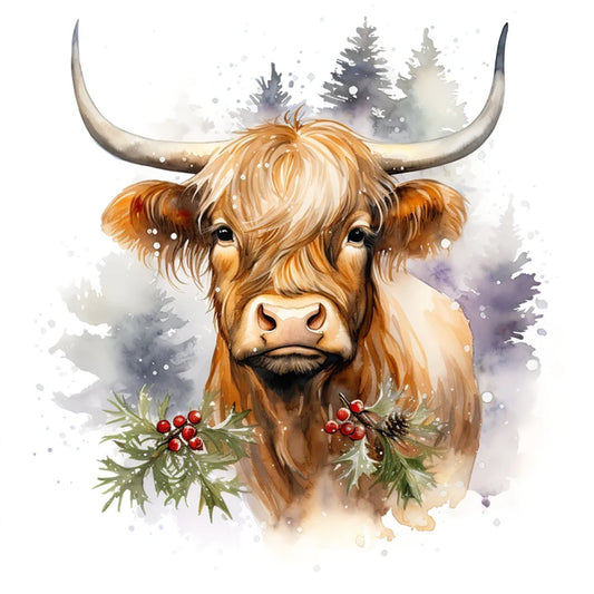 Highland Cattle - Full Round Drill Diamond Painting 35*35CM