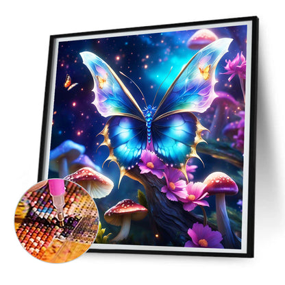 Butterfly¡¤Mushroom - Full Round Drill Diamond Painting 30*30CM