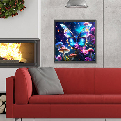 Butterfly¡¤Mushroom - Full Round Drill Diamond Painting 30*30CM