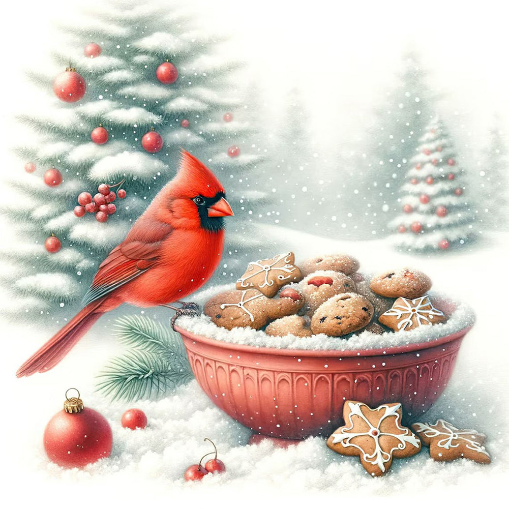 Cardinals On Cookies - Full Round Drill Diamond Painting 40*40CM
