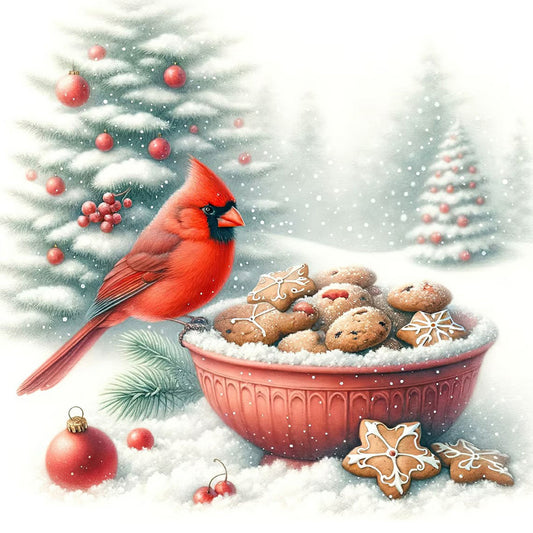 Cardinals On Cookies - Full Round Drill Diamond Painting 40*40CM