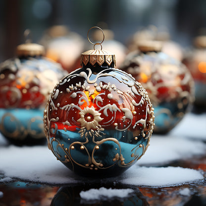 Winter Snow Scene - Full Round Drill Diamond Painting 30*30CM