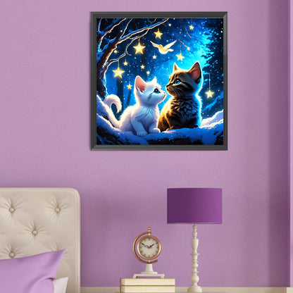 Star Cat - Full Round Drill Diamond Painting 50*50CM