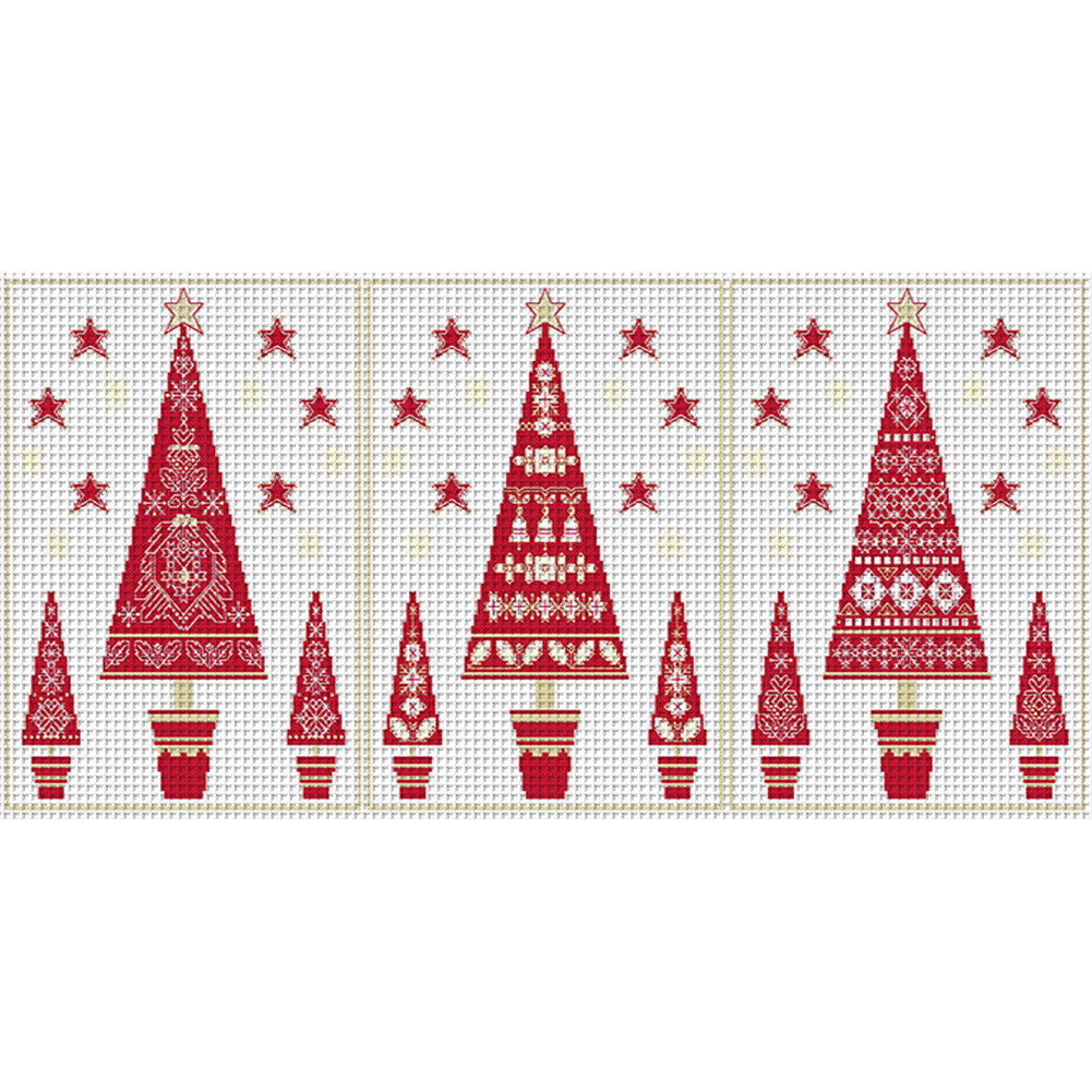 Christmas Tree - 14CT Stamped Cross Stitch 69*33CM