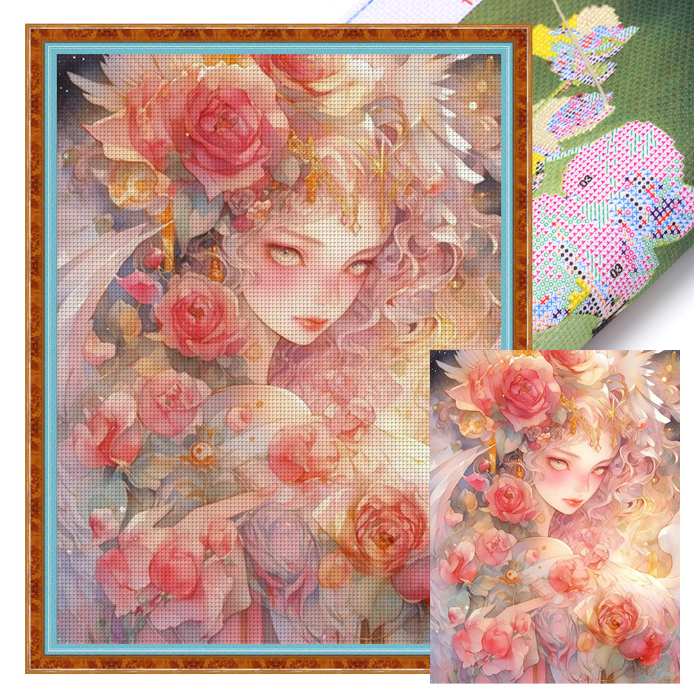 Flower Girl - 11CT Stamped Cross Stitch 50*65CM