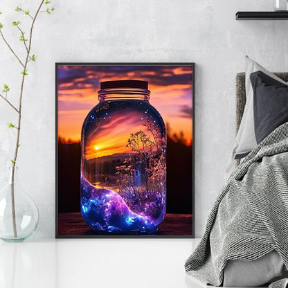 Fantasy Glass Bottle - 11CT Stamped Cross Stitch 35*45CM