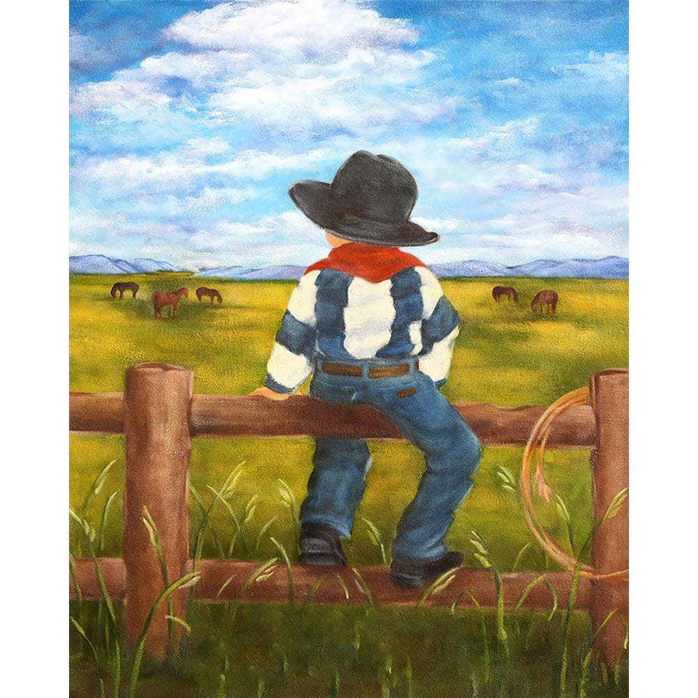 Cowboy - 11CT Stamped Cross Stitch 40*50CM