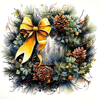 Wreath - 18CT Stamped Cross Stitch 30*30CM