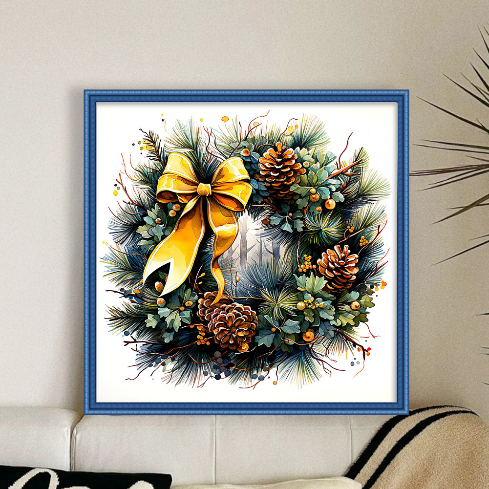 Wreath - 18CT Stamped Cross Stitch 30*30CM