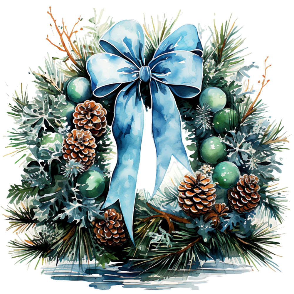 Wreath - 18CT Stamped Cross Stitch 30*30CM
