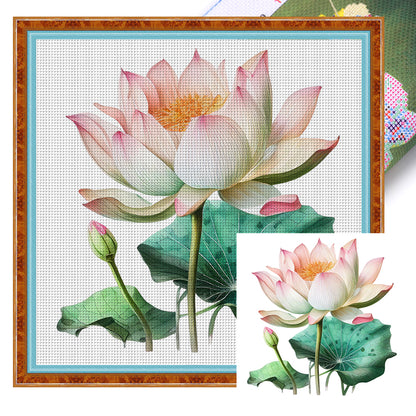 Lotus - 11CT Stamped Cross Stitch 40*40CM