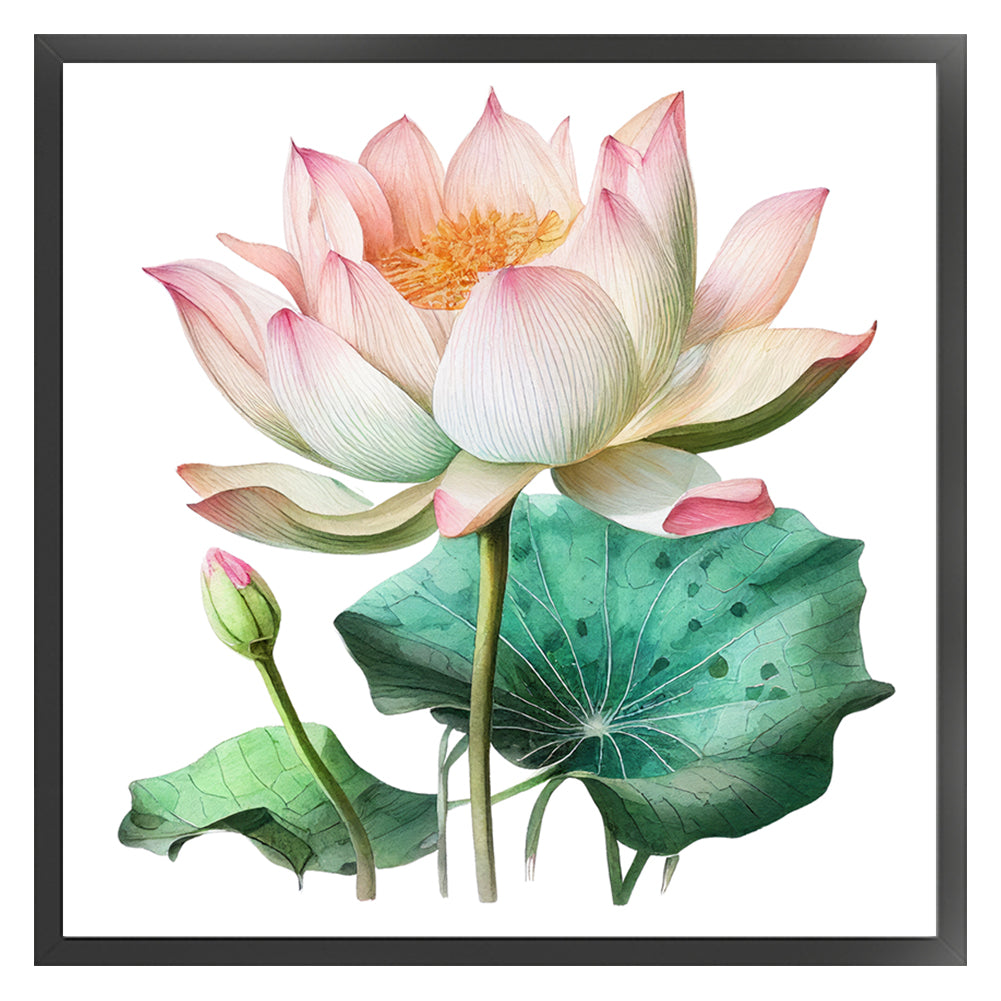 Lotus - 11CT Stamped Cross Stitch 40*40CM