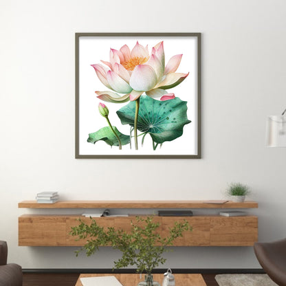 Lotus - 11CT Stamped Cross Stitch 40*40CM